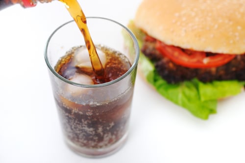 Fast food, burger and coke